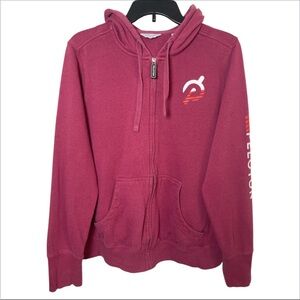 Peloton Red Full Zip Hoodie Jacket Women's Long Sleeve Sweater size XL